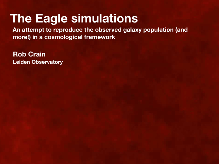the eagle simulations