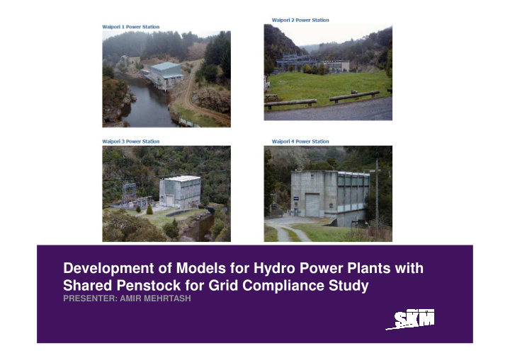 development of models for hydro power plants with shared