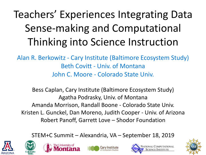 teachers experiences integrating data