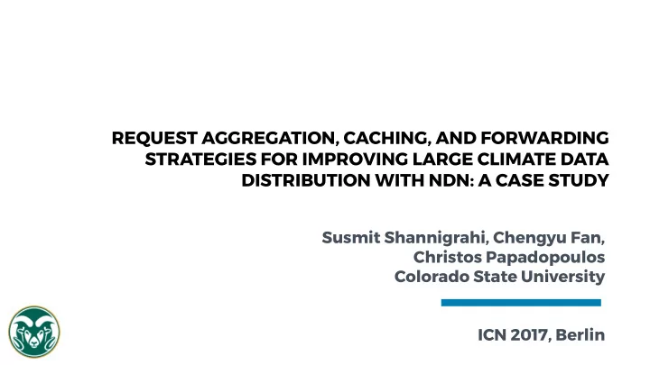 request aggregation caching and forwarding strategies for