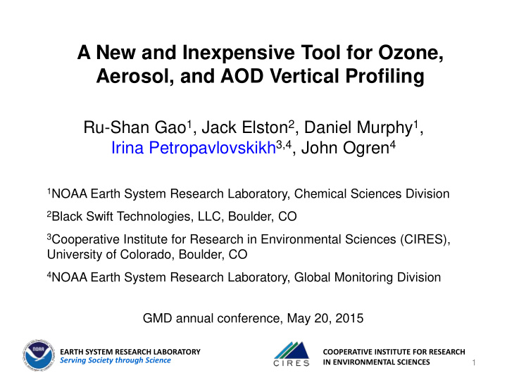 a new and inexpensive tool for ozone aerosol and aod