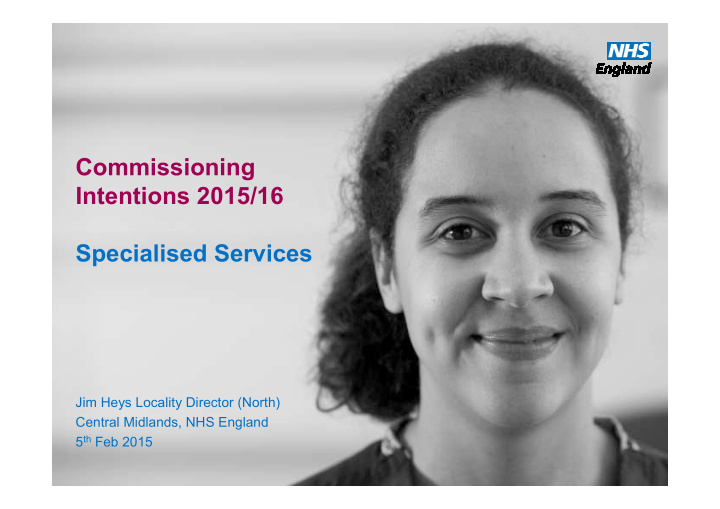 commissioning intentions 2015 16 specialised services