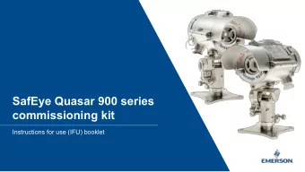 SafEye Quasar 900 series  commissioning kit  Instructions for use (IFU) booklet  Commissioning Kit