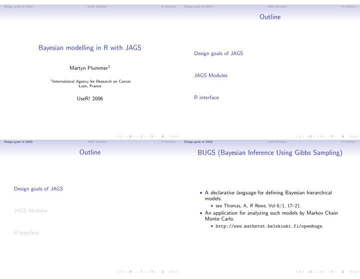 outline bayesian modelling in r with jags