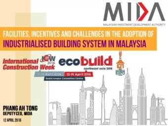 3  Updates  Up  es on IBS  4  IBS Ad  Adoption  ion in Malaysia  sia  5  Incen  centives  ives for