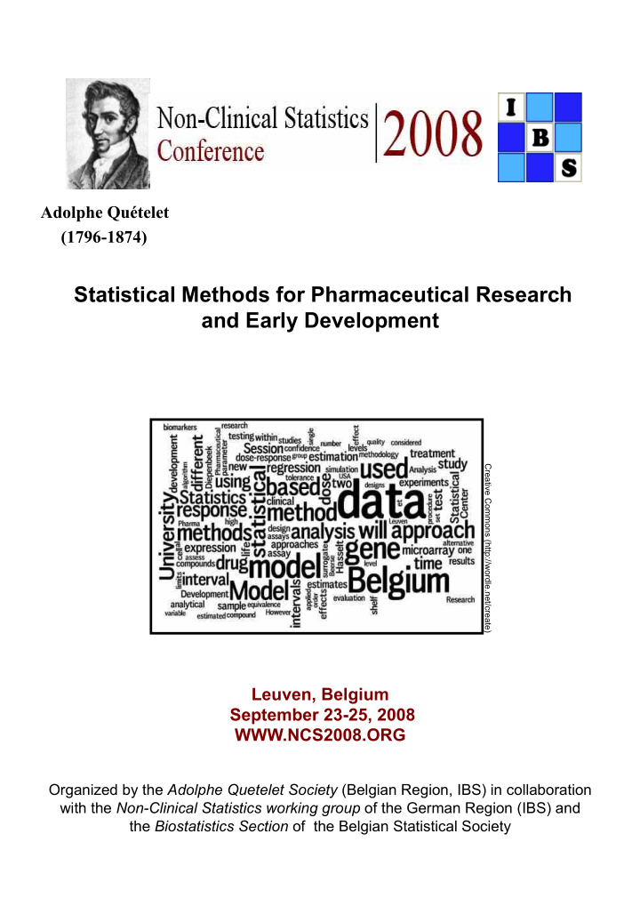 statistical methods for pharmaceutical research and early