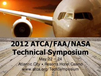Technical Symposium May 22  24 Atlantic City  Resorts Hotel Casino