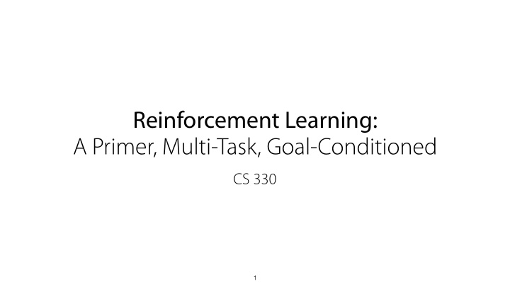 reinforcement learning a primer multi task goal