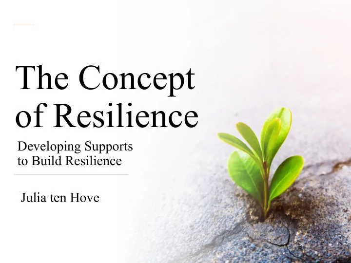 the concept of resilience