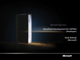 Tarek Bohsali  Microsoft  [PRES  ESEN  ENTATI  TION  N TITLE  LE]  AGENDA  [PRES  ESEN  ENTATI