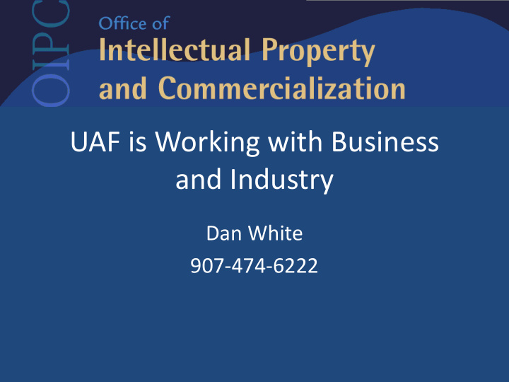 uaf is working with business and industry