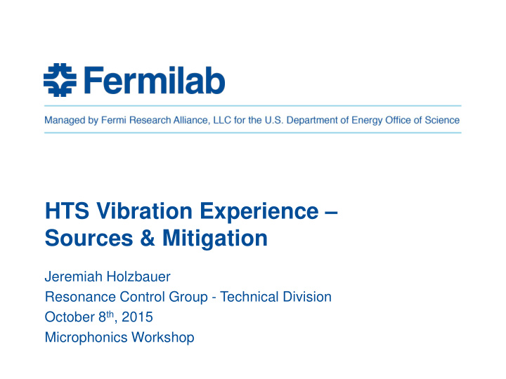hts vibration experience sources mitigation