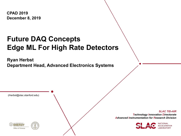 future daq concepts edge ml for high rate detectors