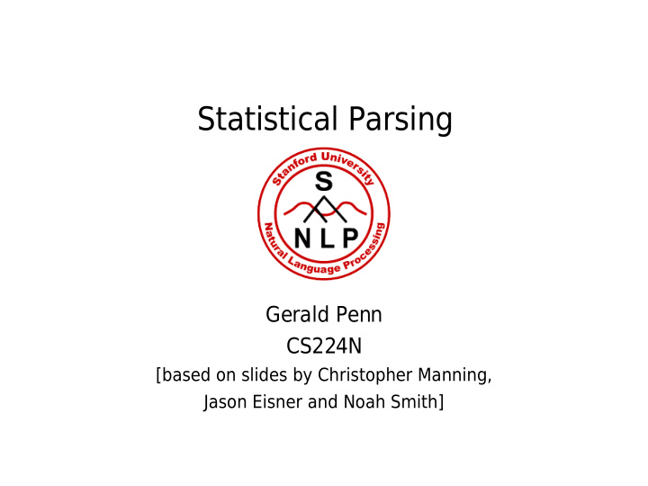 statistical parsing