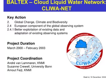Key Action  2.  Global Change, Climate and Biodiversity  2.4 European component of the global
