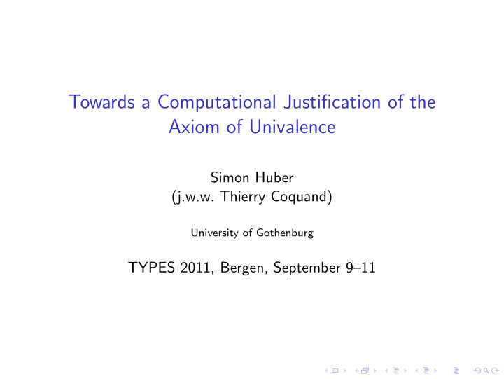 towards a computational justification of the axiom of