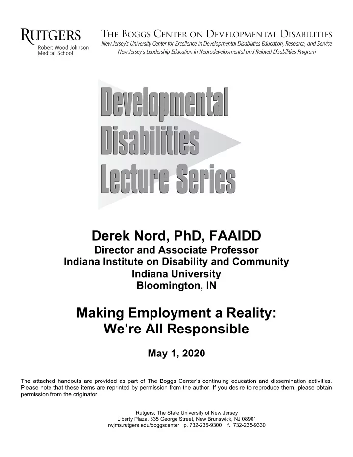derek nord phd faaidd director and associate professor
