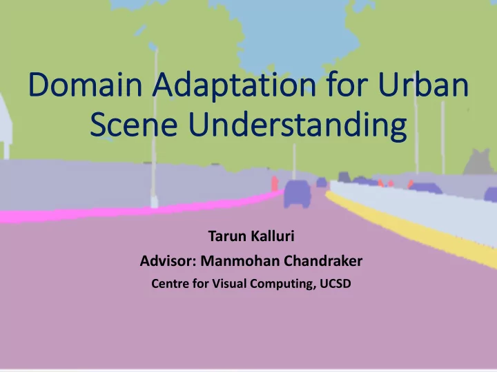 dom domain adaptati tion on for or urb rban sce scene ne