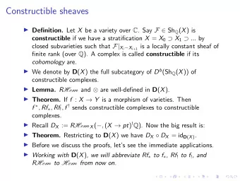 Duality revisited D Y  f ! = f   D X , f !  D X = D Y  f  .  Adjunction gives