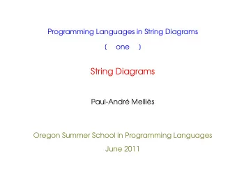 String Diagrams  Paul-Andr Mellis  Oregon Summer School in Programming Languages  June 2011