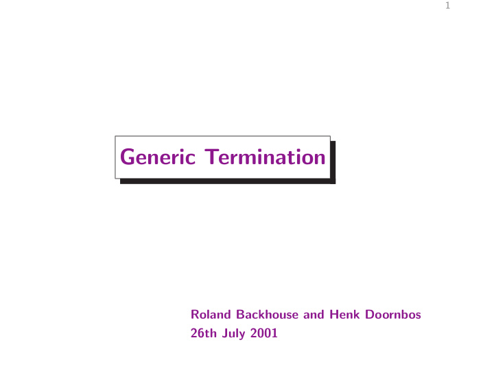 generic termination