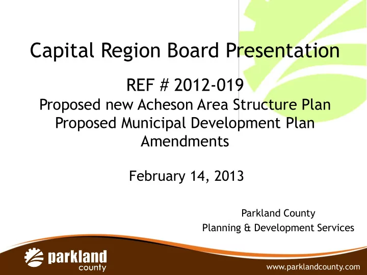 capital region board presentation