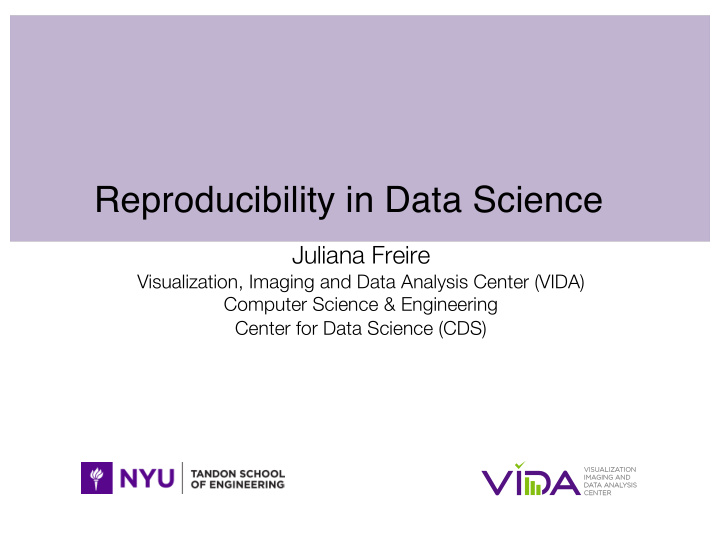 reproducibility in data science