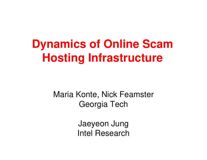 d dynamics of i f o li online scam s hosting infr hosting