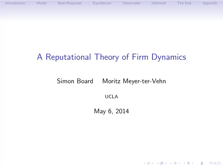 a reputational theory of firm dynamics