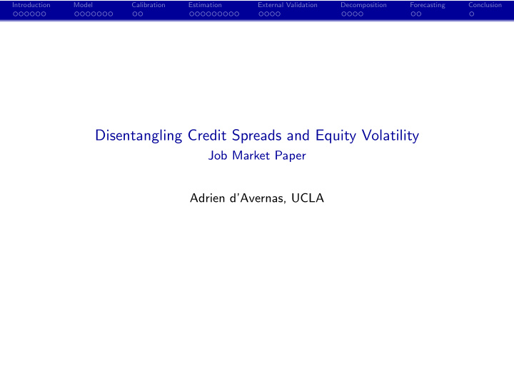 disentangling credit spreads and equity volatility
