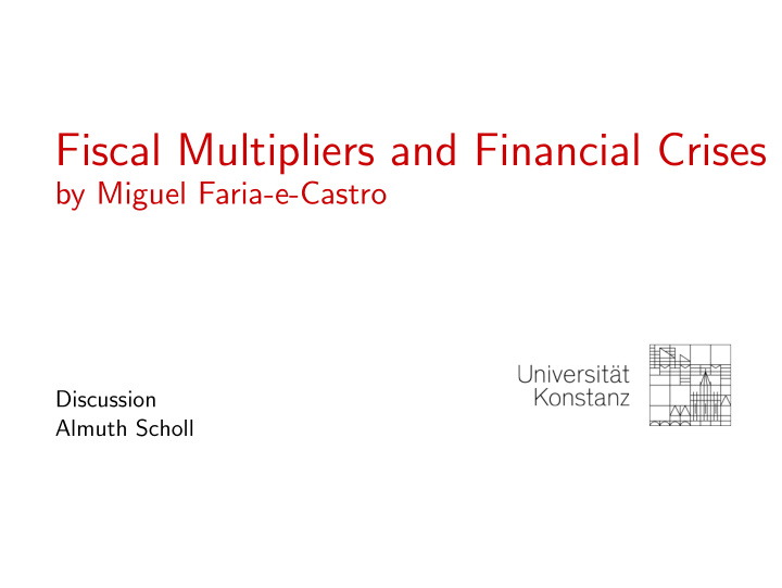 fiscal multipliers and financial crises