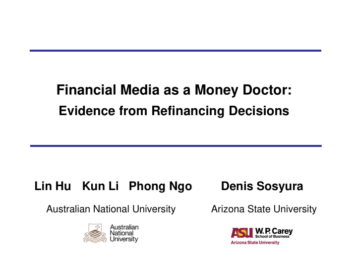 financial media as a money doctor