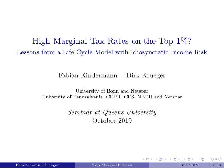 high marginal tax rates on the top 1