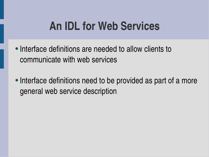 an idl for web services