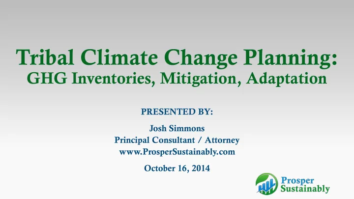 tribal climate change planning