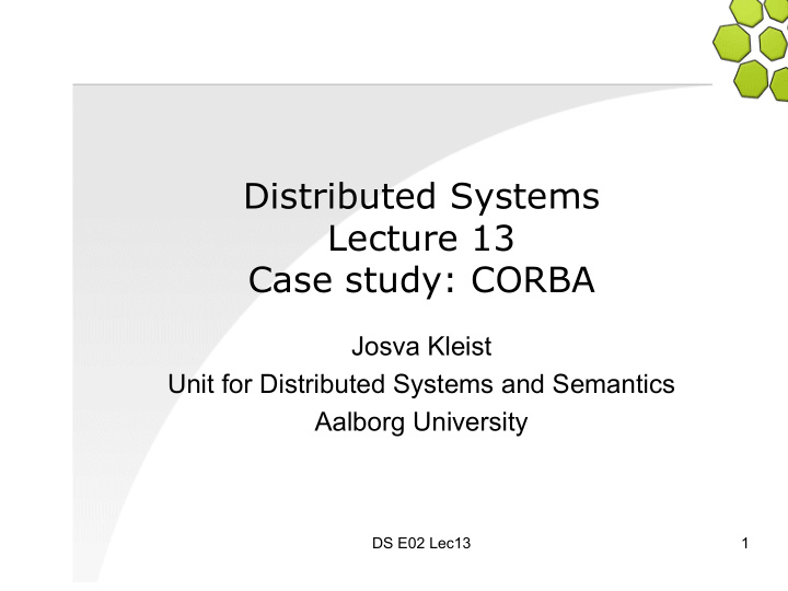 distributed systems lecture 13 case study corba