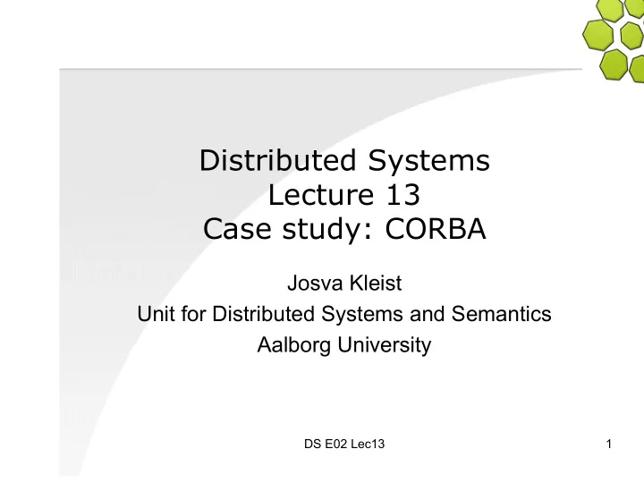 distributed systems lecture 13 case study corba
