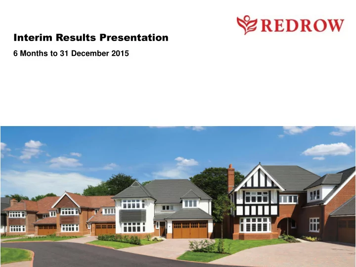 interim results presentation