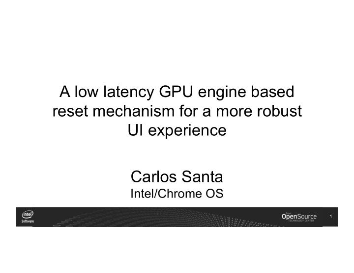 a low latency gpu engine based reset mechanism for a more