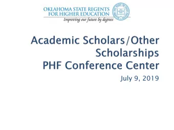 July 9, 2019  Scholarships  Academic Scholars Program  Regional University Baccalaureate