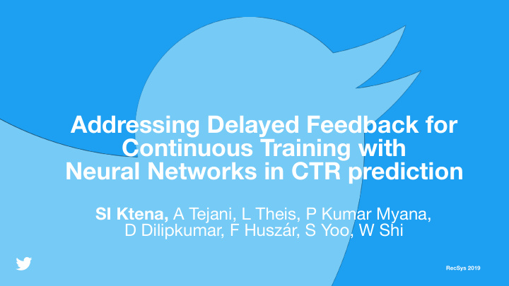 addressing delayed feedback for continuous training with