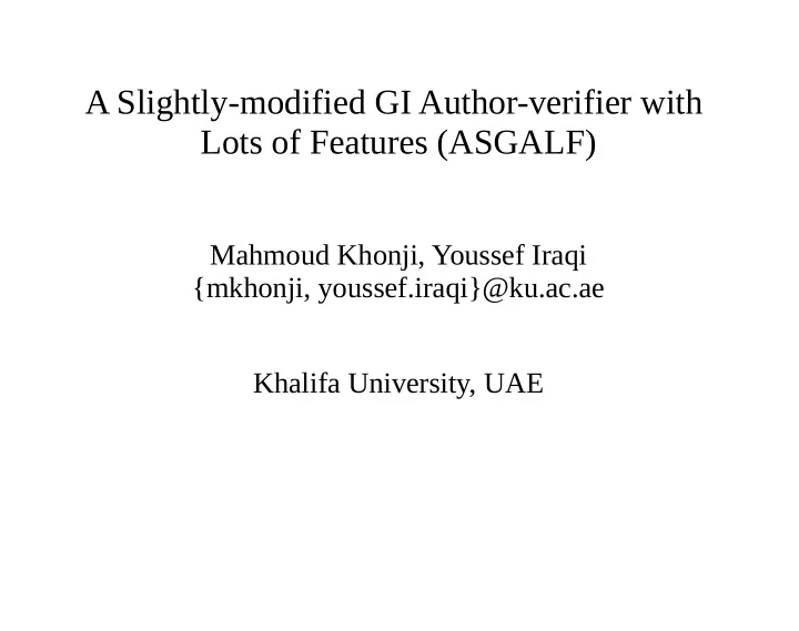 a slightly modified gi author verifier with lots of