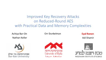 Improved Key Recovery Attacks  on Reduced-Round AES  on Reduced-Round AES  with Practical Data and