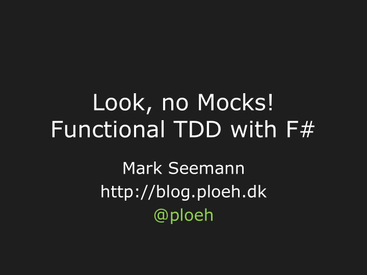 functional tdd with f