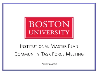 Overview  IMP Schedule Update  Chapter 5: Development Program  Chapter 4: Urban Design