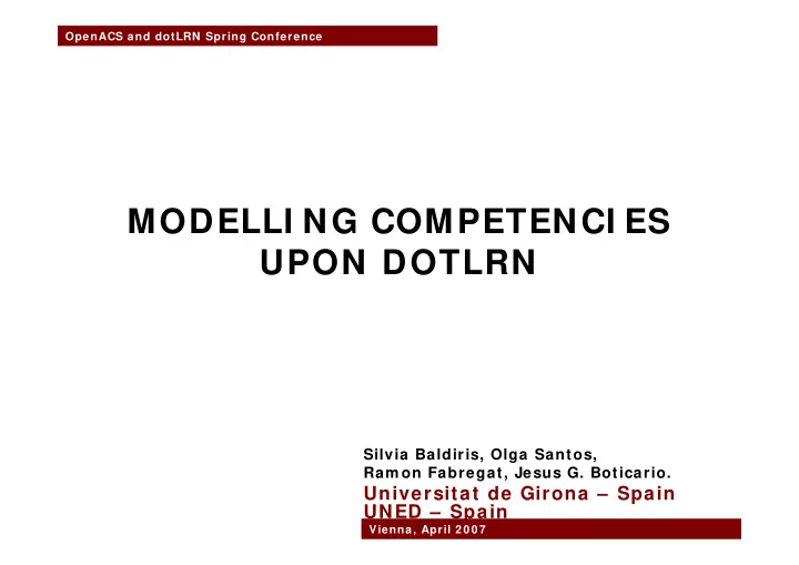modelli ng competenci es upon dotlrn