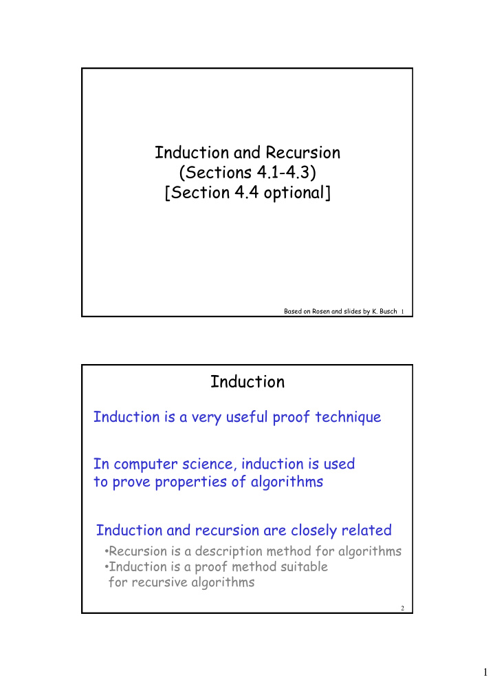 induction and recursion sections 4 1 4 3 section 4 4