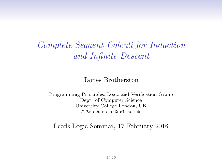 complete sequent calculi for induction and infinite