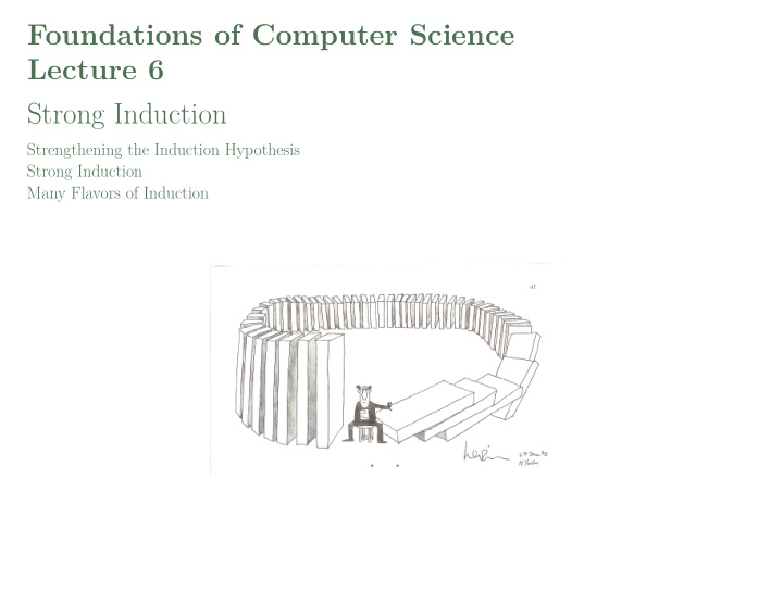 foundations of computer science lecture 6 strong induction