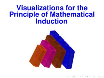 Visualizations for the  Principle of Mathematical  Induction  The Principle of Mathematical